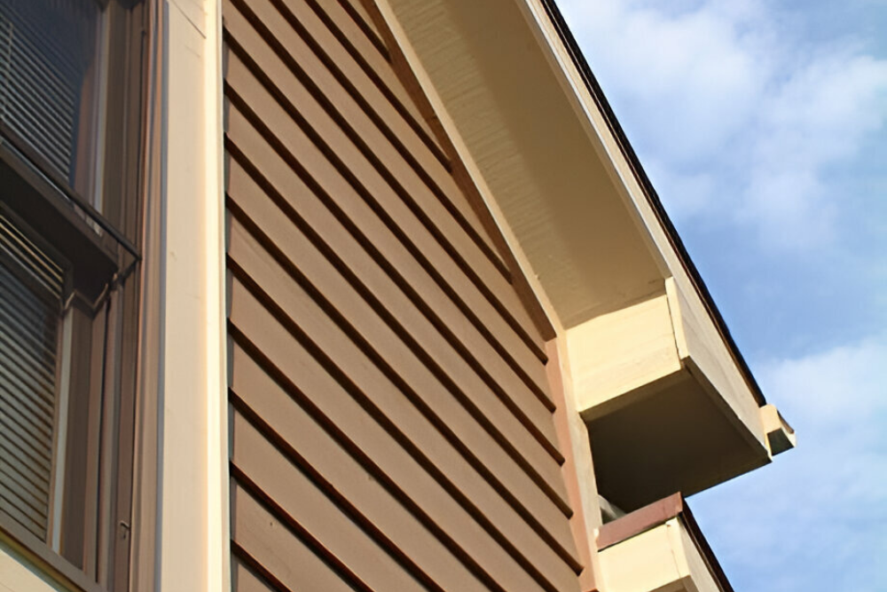 Wood siding.