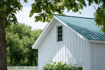 close-up of metal siding panels on a modern home
