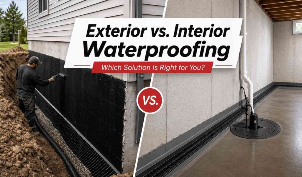 exterior vs. interior waterproofing