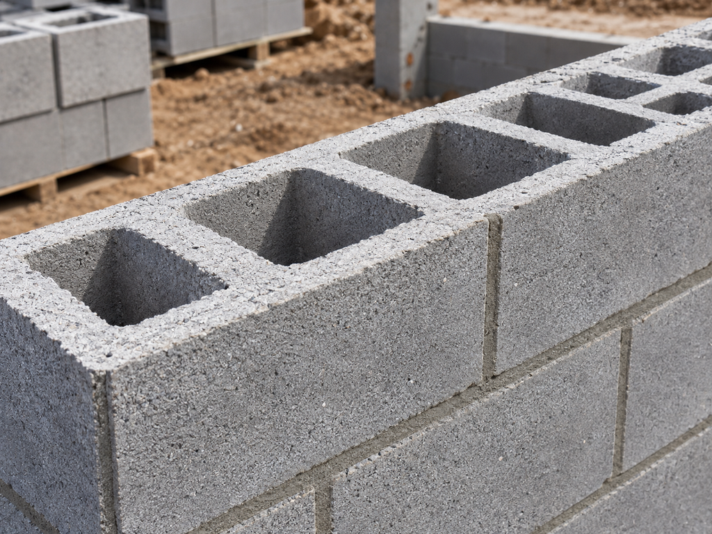 Hollow concrete blocks for construction