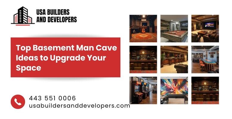 basement man cave ideas banner