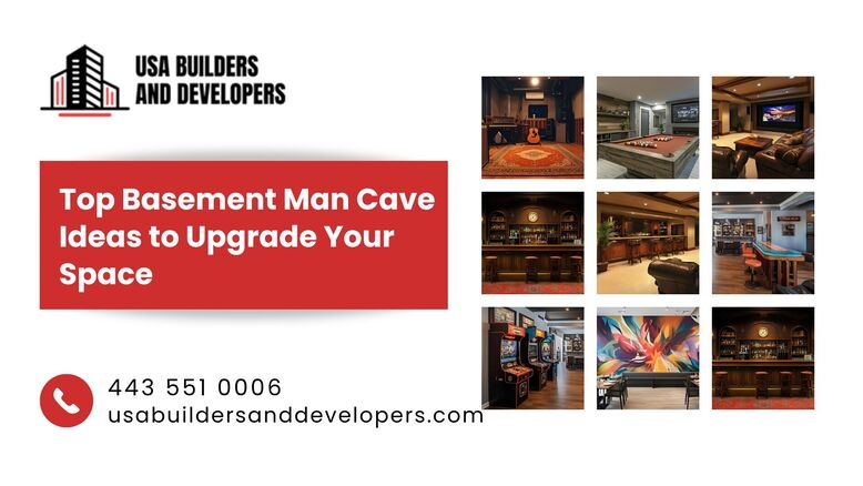 basement man cave ideas banner