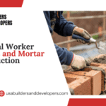 expert worker with bricks and mortar