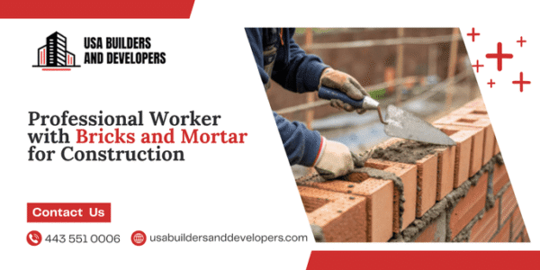 expert worker with bricks and mortar