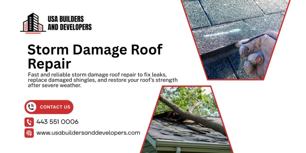 storm damage roof repair banner
