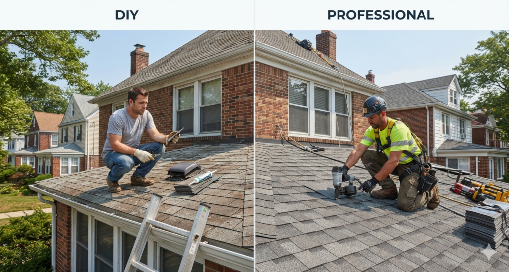 metal roof vs shingle roof cost by DIY vs Professional
