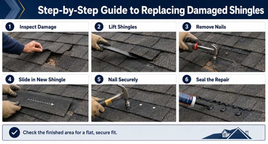 Step-by-Step guide to replacing damaged shingles