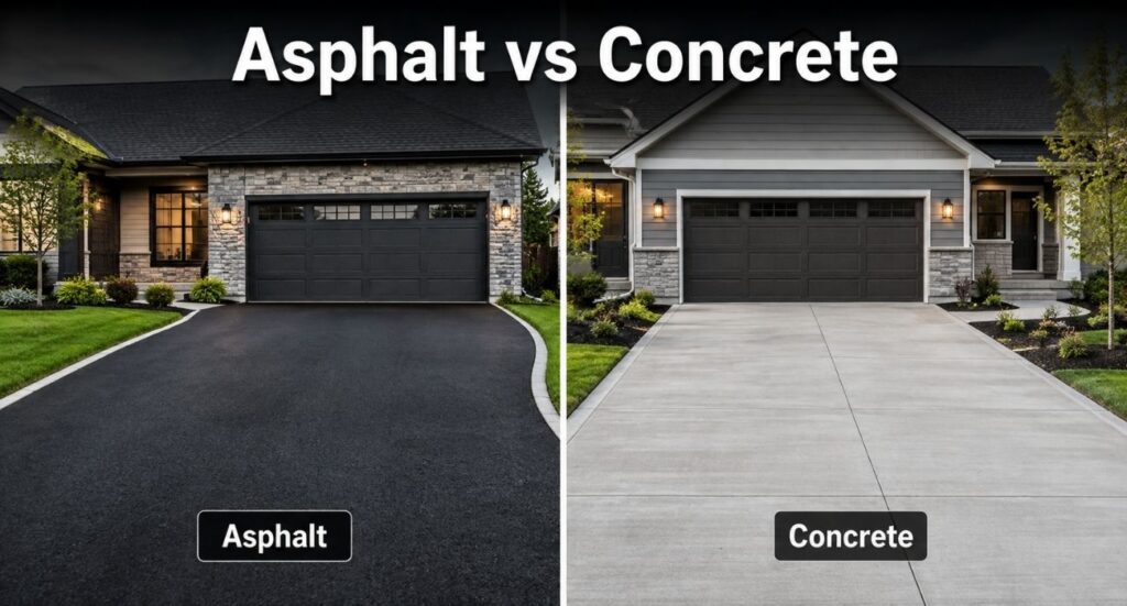 asphalt vs concrete in Maryland