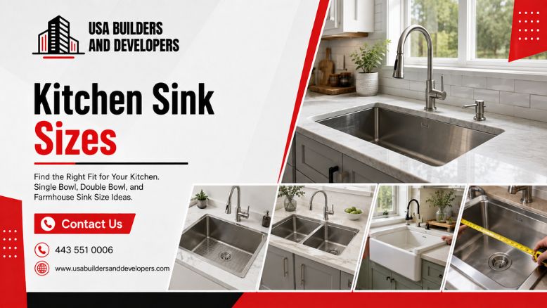 Kitchen sink sizes with single, double, and farmhouse sink