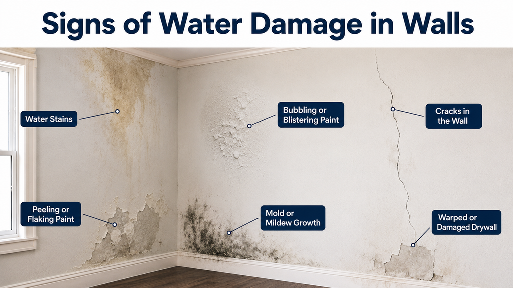 signs of water damage in walls in maryland