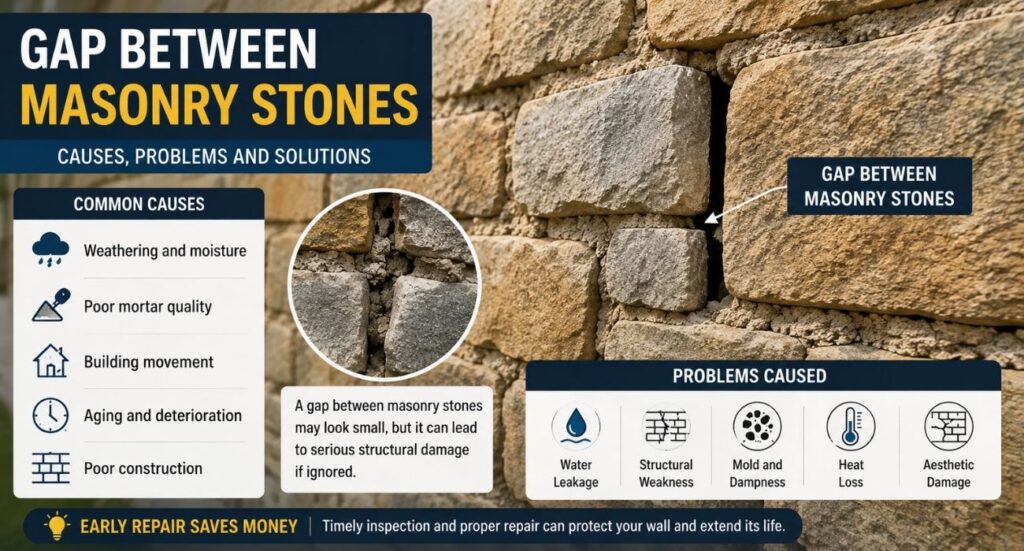 gap between masonry stones