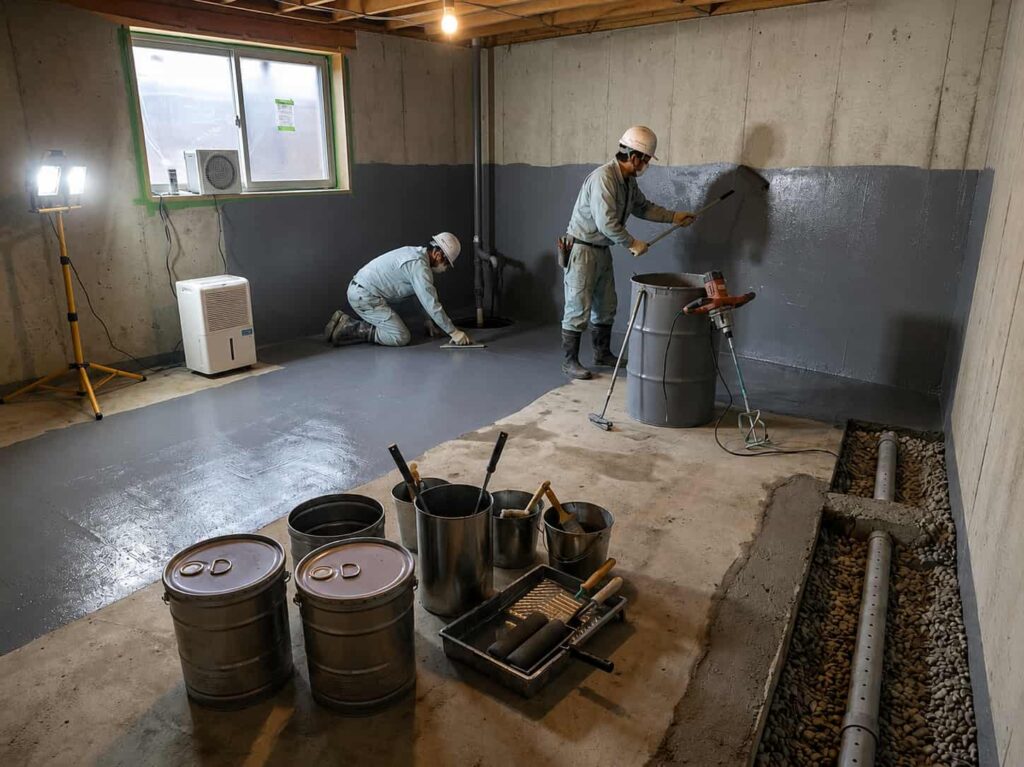 basement waterproofing renovation in potomac maryland