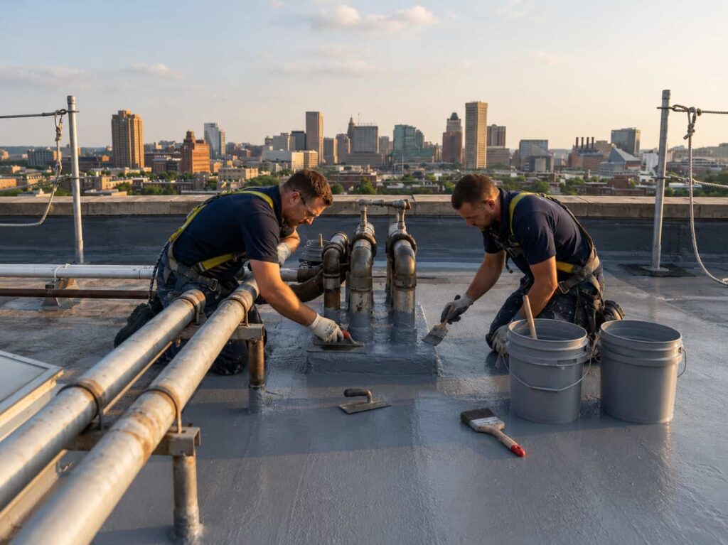rooftop pipe waterproofing in cabin john maryland