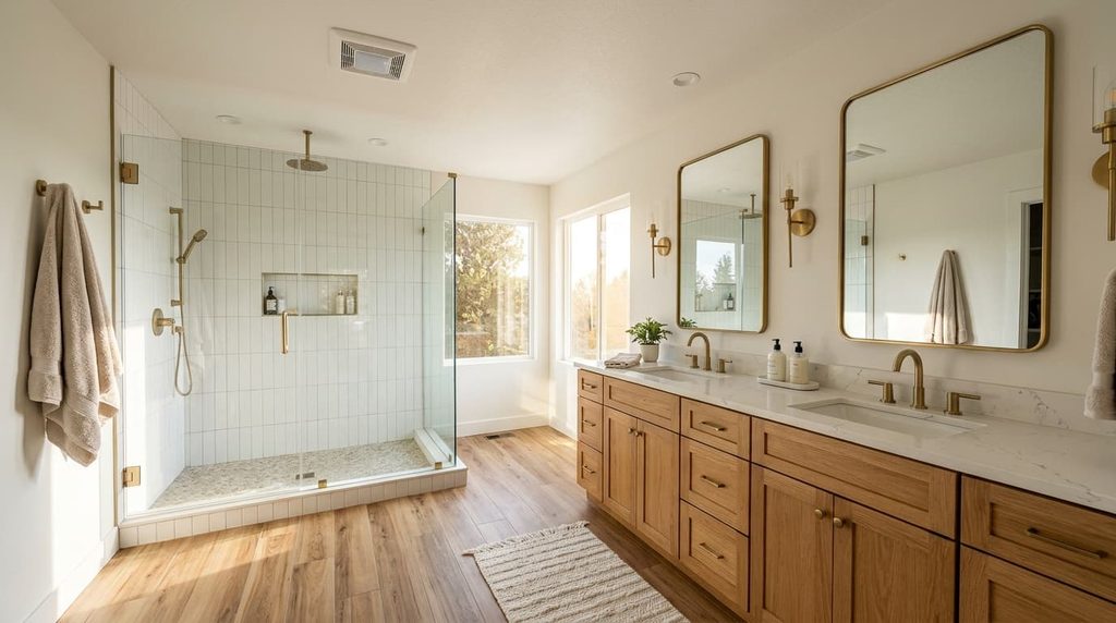 Finished bathroom after following a bathroom remodel checklist