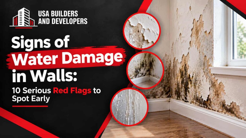 signs of water damage in a wall